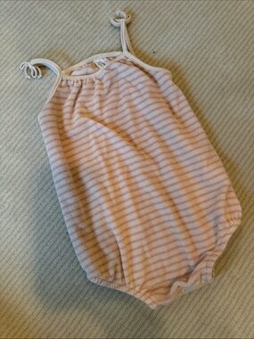 Rylee + Cru Pink and White Striped One-Piece Romper